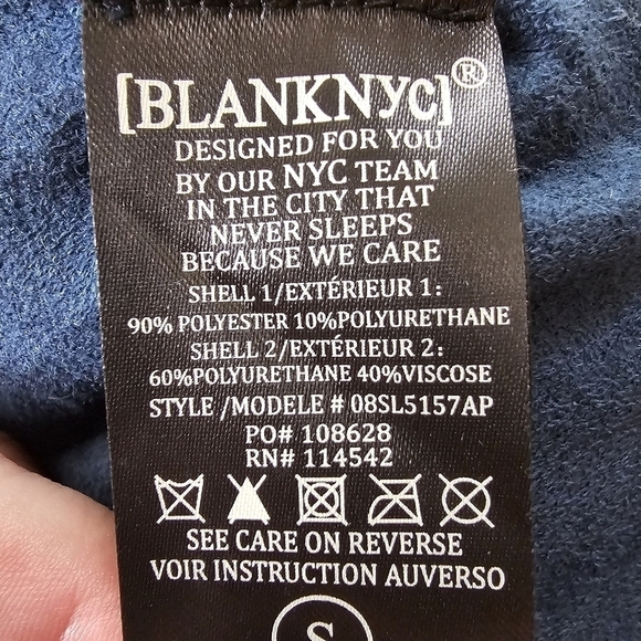 Blank NYC Anthropologie Faux Leather Reptile Print Blue Zippered Moto Jacket S - Picture 6 of 7